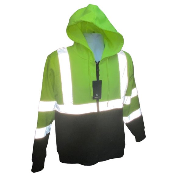 New Men's Safety Light Jacket Neon Green - Picture 1 of 4